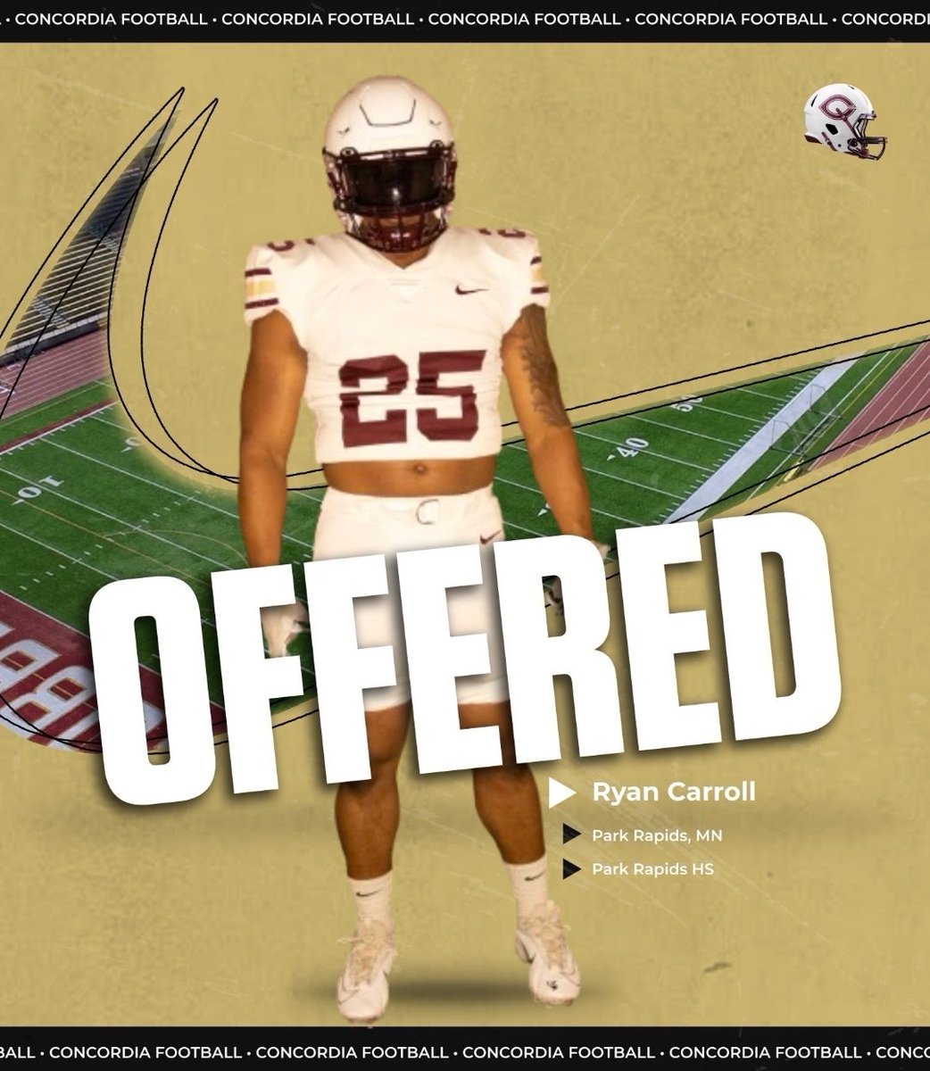 Thank you so much <a href="/CoachJoelKing/">Joel King</a> and <a href="/CoachTerryHoran/">Terry Horan</a> for the opportunity to play college football at Concordia!!
