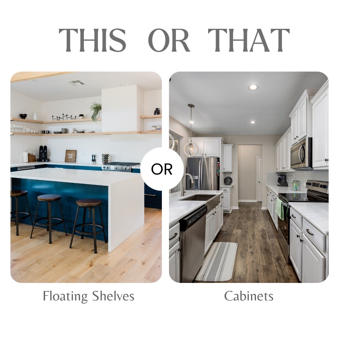 HelloProjectUSA's tweet image. Would you go for sleek floating shelves for a modern, open look? 🪄Or prefer cabinets for that classic, hidden storage vibe? 🗄️  

Which fits your style? DM us for a FREE design consultation today! Let’s create a space you love! #HomeImprovement #kitchenreno #InteriorDesign
