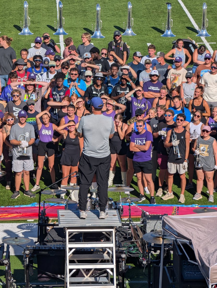 Unapercussion's tweet photo. Thanks for coming to talk to us today @BrentDearmon ! We are ready to bring at the game! Roar Lions! 

@UNAAthletics 
@UNAFootball https://t.co/ZKqhllxRC3
