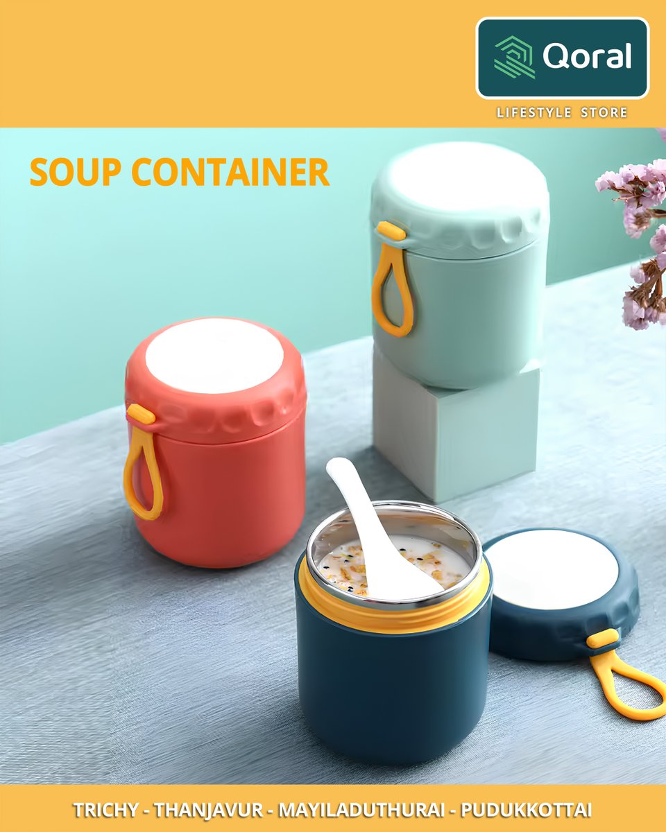 niskohypermart's tweet image. 𝗦𝗢𝗨𝗣 𝗖𝗢𝗡𝗧𝗔𝗜𝗡𝗘𝗥 @ 𝐐𝐎𝐑𝐀𝐋. 
#Qoral #soupcup #soupcontainer #soup  
#Pudukkottai #niskohypermart #nisko 
#household #stationery