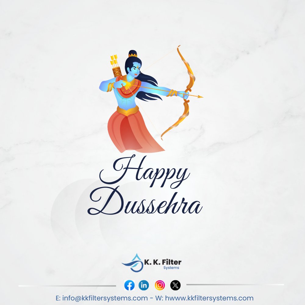 KKFilterSystems's tweet image. Wish you all a very #HappyDussehra.
May the festivities bring you all prosperity &amp;amp; lots of happiness.

 #HappyDussehra2024 #VijayaDashami