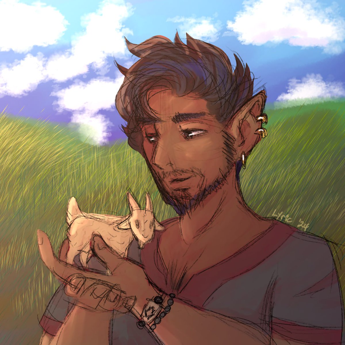 LyricQuiet's tweet photo. Birthday art for @SilverRookArt 
PRAISE THEM AND LEAVE OFFERINGS 
#fantasy https://t.co/JJ8E2R9kti