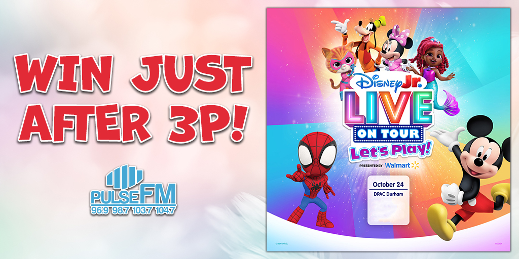 Disney Jr. Live On Tour: Let’s Play presented by Walmart is coming to DPAC on 10/24! Listen every day this week just after 3P for your chance to win a pair of tickets to the show &amp; join Mickey, Minnie, and all their favorite Disney Jr. pals!