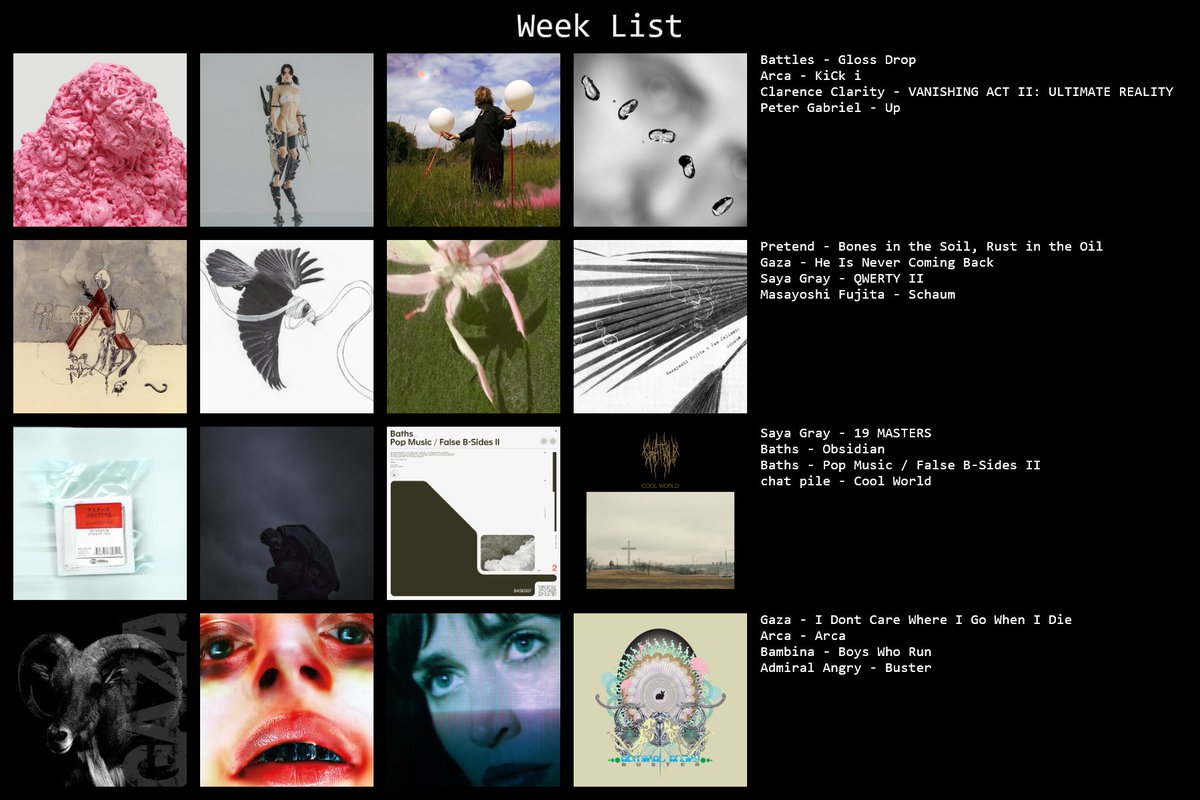 hyperideum's tweet image. I forgot how fun these are. This is my week in listening.