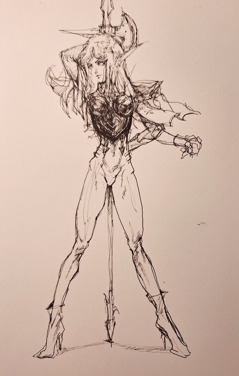 GatoGordoGris's tweet photo. Eiselin from metaphor dudesss #inktober #inktober2024 #metaphor #eiselinmetaphor #atlus #videogame #inkart #inking #inkartwork #elfgirl #elves #elf #knifeears #fantasyart #fantasygirls #metaphorerefantazio https://t.co/pQr4IG5yEu