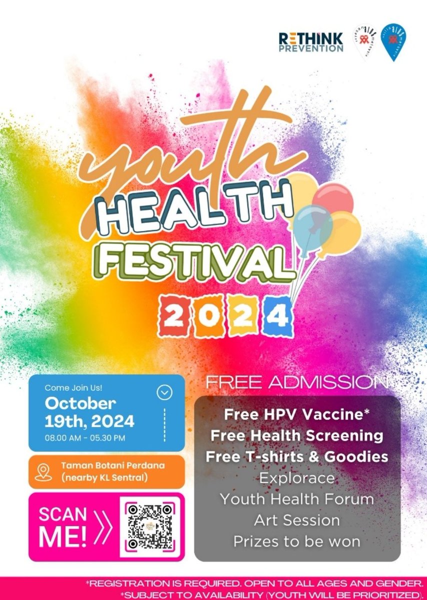 Vix_159's tweet photo. Gaisss...
Jom join event kat KL ni. Fun tau, banyak aktiviti menarik. Yg paling besh, ada vaksin HPV percuma (sementara stok masih ada) & percuma t-shirt PrEP Explorace pada mereka yang join Explorace.
Fun with knowledge.
#endingaids2030
#protectnow https://t.co/IpDK1zs3F6