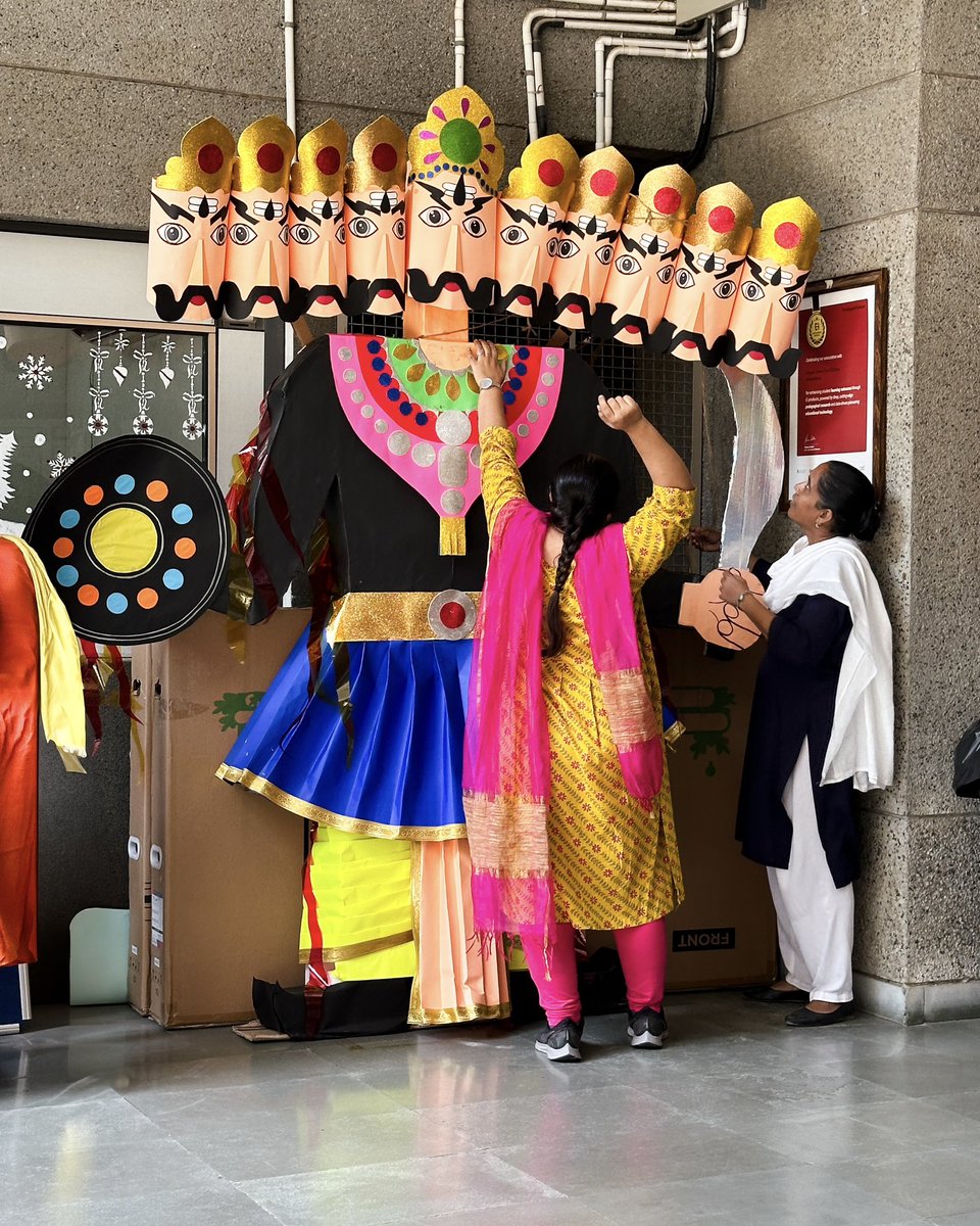 sandeepmistry1's tweet photo. When you channel your inner Durga and forget it's just a school play... paper Rawan never stood a chance! 😂 #streetphotography #shotoniphone https://t.co/i4zZG38aAY