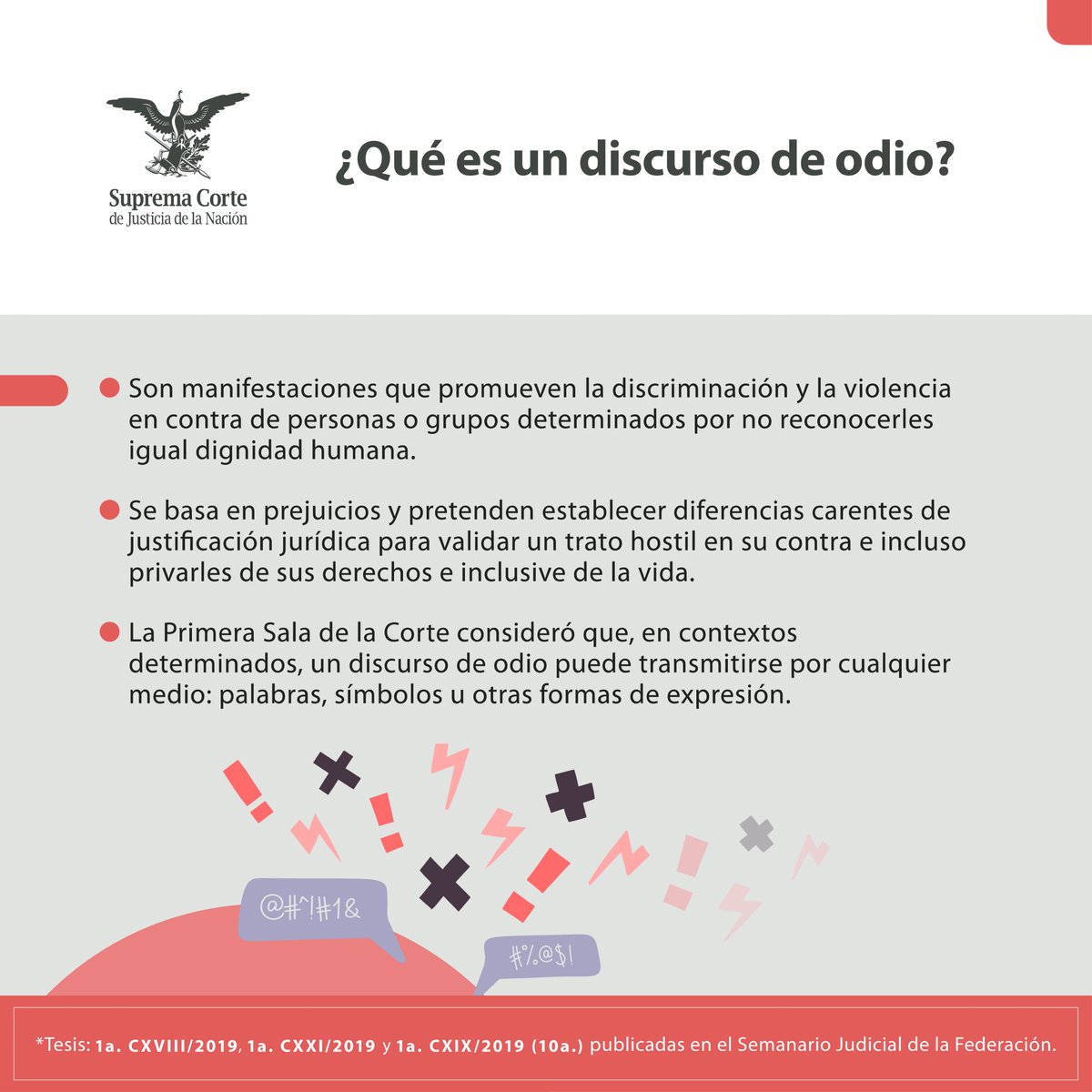 💬 El discurso de odio es contrario a los valores fundamentales en los que se sitúan los derechos humanos y la democracia constitucional, como la igualdad, la dignidad e incluso la libertad de expresión.

Conoce más: 
🔗bit.ly/3VljMri