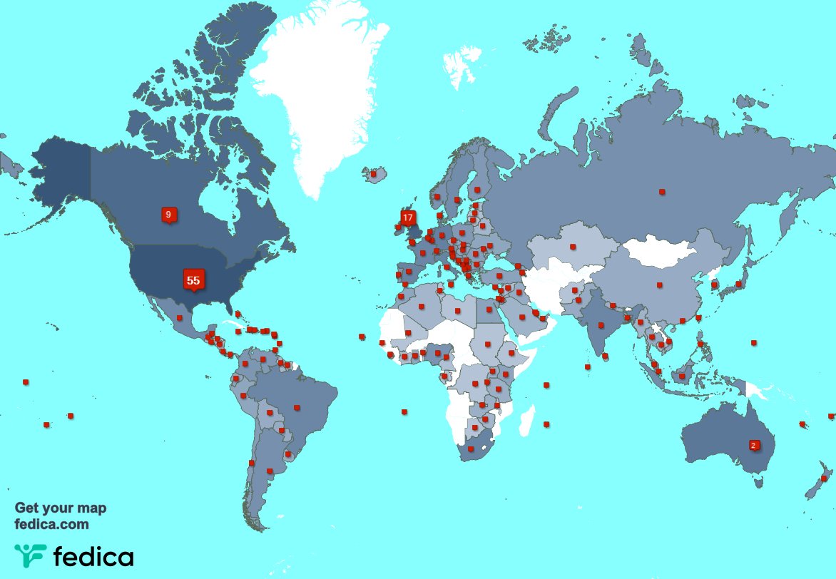 I have 12 new followers from Nigeria, and more last week. See fedica.com/!MarkkeMusic