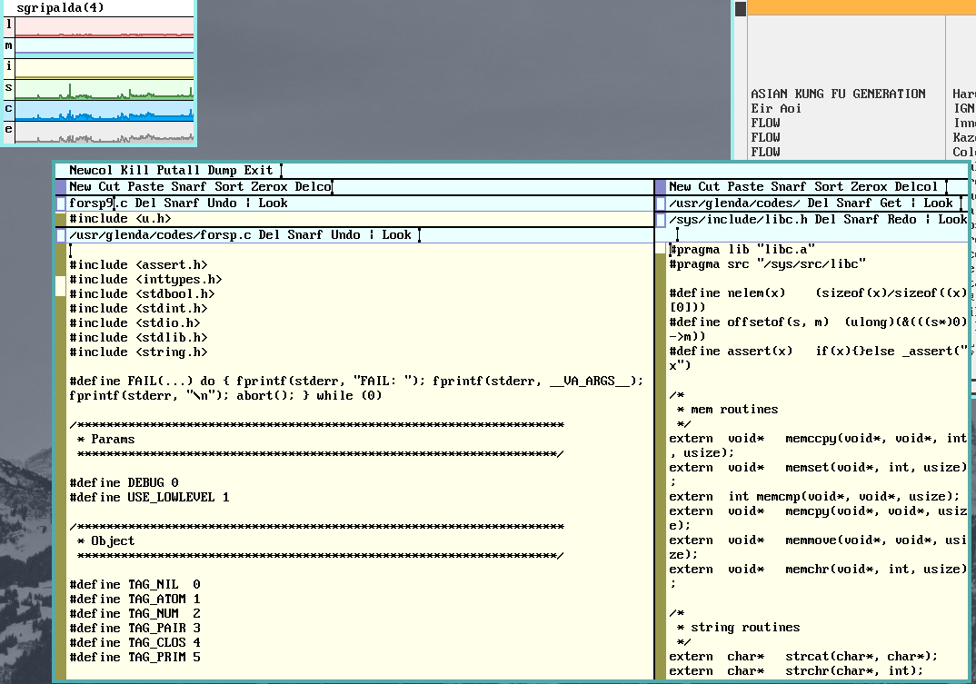 ShannAurelle's tweet photo. Currently porting forsp.c to Plan 9 C this weekend #9front https://t.co/xAMe2Iq4lW