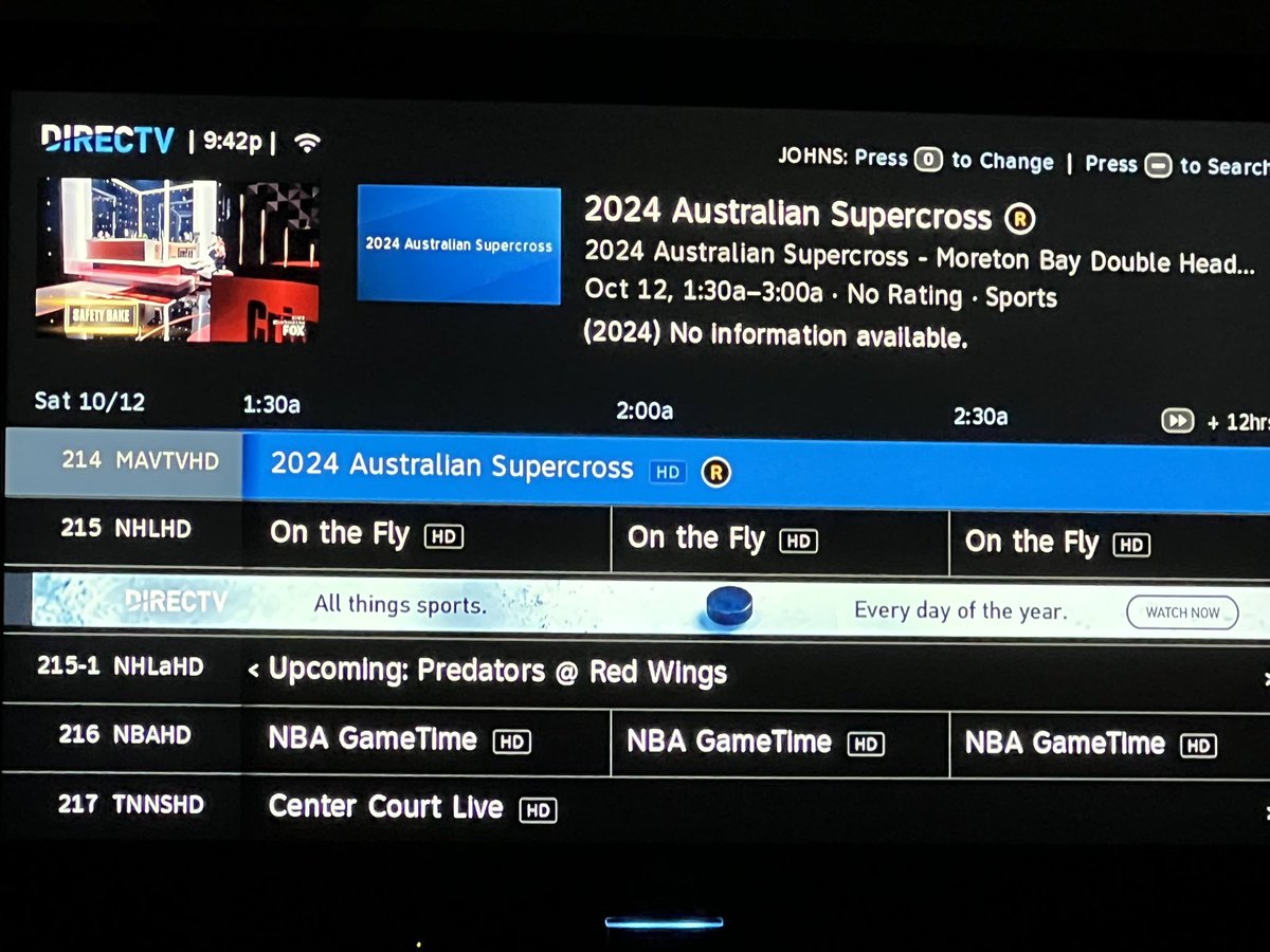 Australian Supercross tonight on MavTV Channel 214 on DirectTV SoCal time.