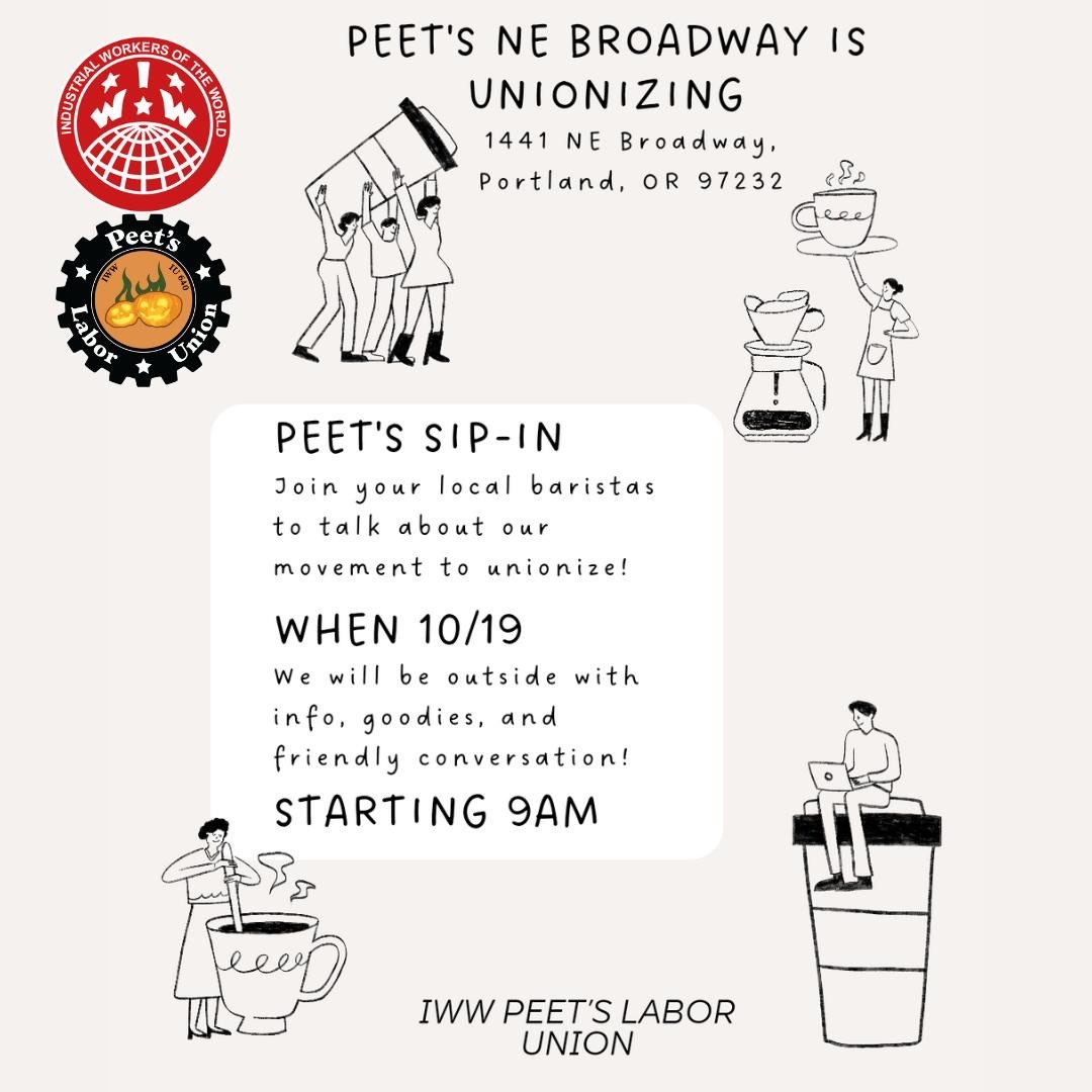 Join in to support our newest shop in Portland! We will be hosting a sip-in at their store on October 19th at 1441 NE Broadway starting at 9am.