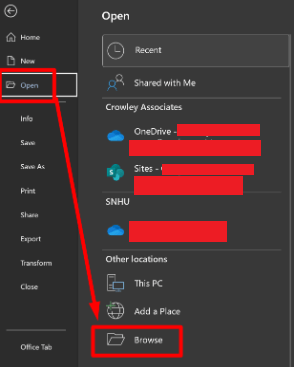 "Love" how Microsoft provides standardized Windows components, like a decent window and menu bar, a file browsing dialog box etc... then proceeds to skip them creating an abomination that is the modern Office suite GUI. But then again, Office always had weird GUI "inventions".