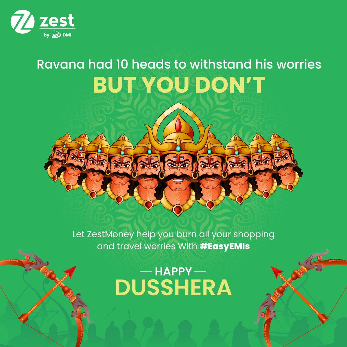 This Dussehra, let ZestMoney help you burn away your shopping and travel worries with #EasyEMIs! 🔥
Shop now, pay later, and celebrate stress-free. Happy Dussehra! ✨

#ZestByDMI #ZestEMI #HappyDussehra #FreedomToShop #GuiltFreeShopping #ShopNowPayLater #BuyNowPayLater #ShopNow