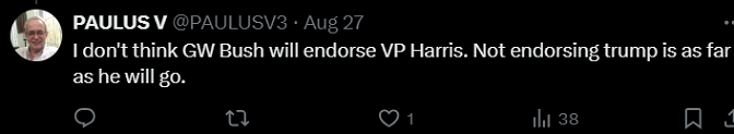 PAULUSV3's tweet photo. @NancyLeeGrahn Funny, I posted long ago what Bush will and will not do. Can I call myself a pundit, or what?😉 https://t.co/MYIYocsk0X