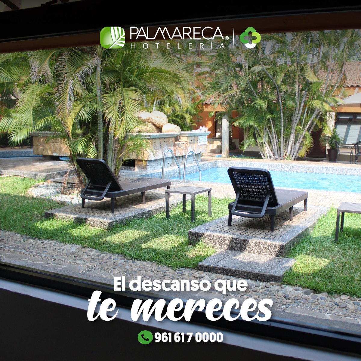 Palmareca,  una hotel que te ofrece el descanso que te mereces. 

Reserva directamente en palmareca.com 

☎️961 61 7 0000