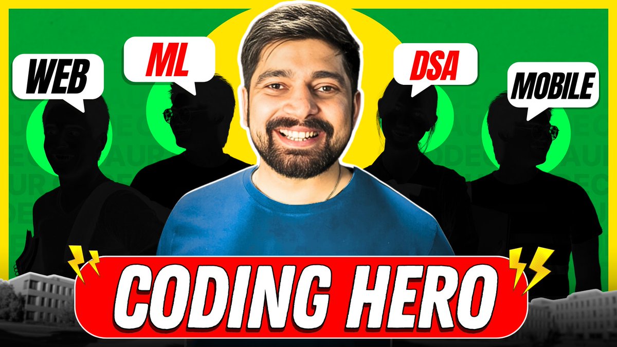 Hiteshdotcom's tweet image. Happy to announce "Coding Hero" Program.
This was in my mind since last 3 years but finally it's here.
Video Hindi Channel pe aa gya h. It's all free and I am giving away 5000 INR every month to best Hero of Coding.
Only rule is to contribute best to the community. I would like…
