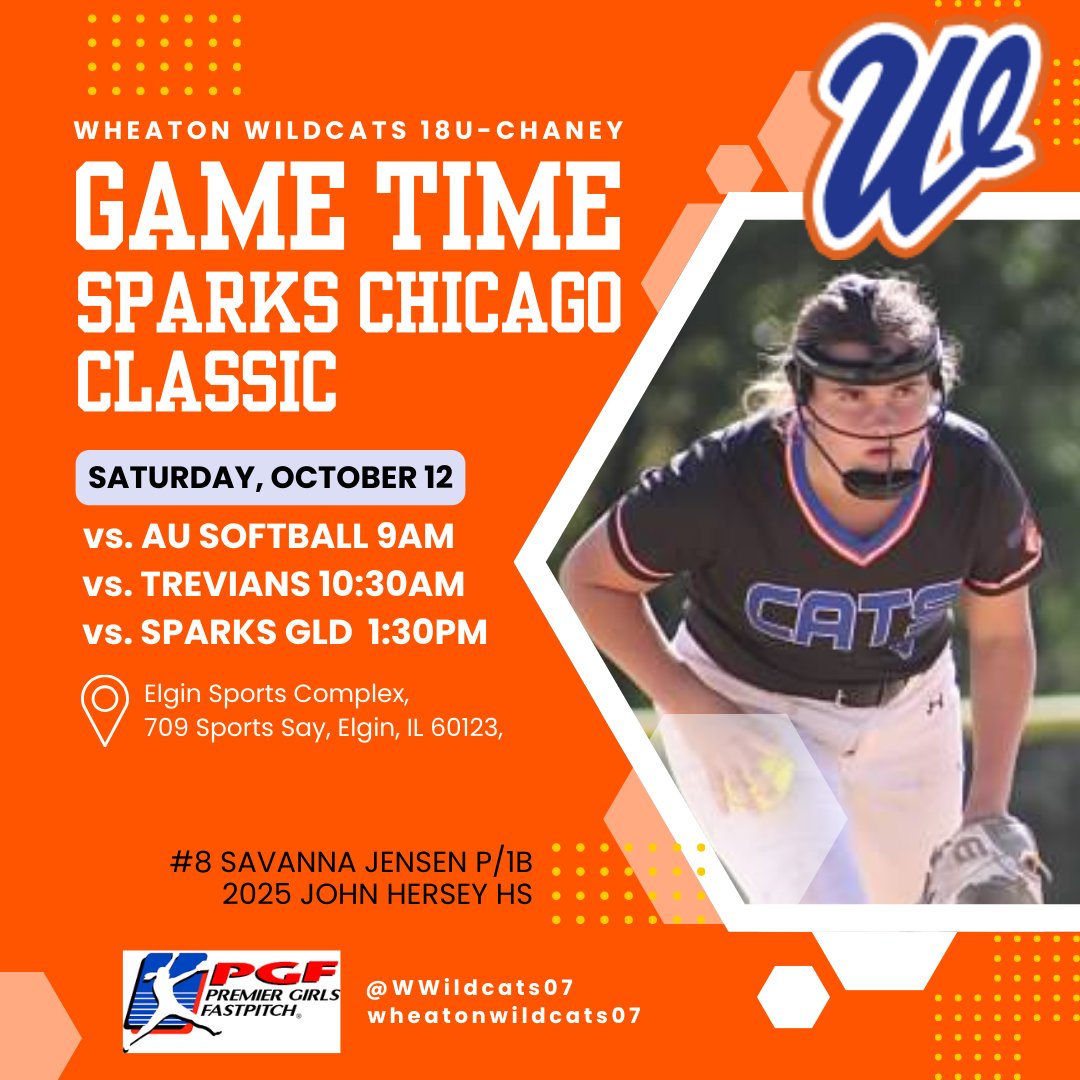 Cats back and local this weekend. Come to Elgin and check us out. LET'S GO! @wheatonwildcats @wheatonmoms @wheatonparkdistrict #fastpitch #fastpitchsoftball #softball #softballlife @sparksoftballgold