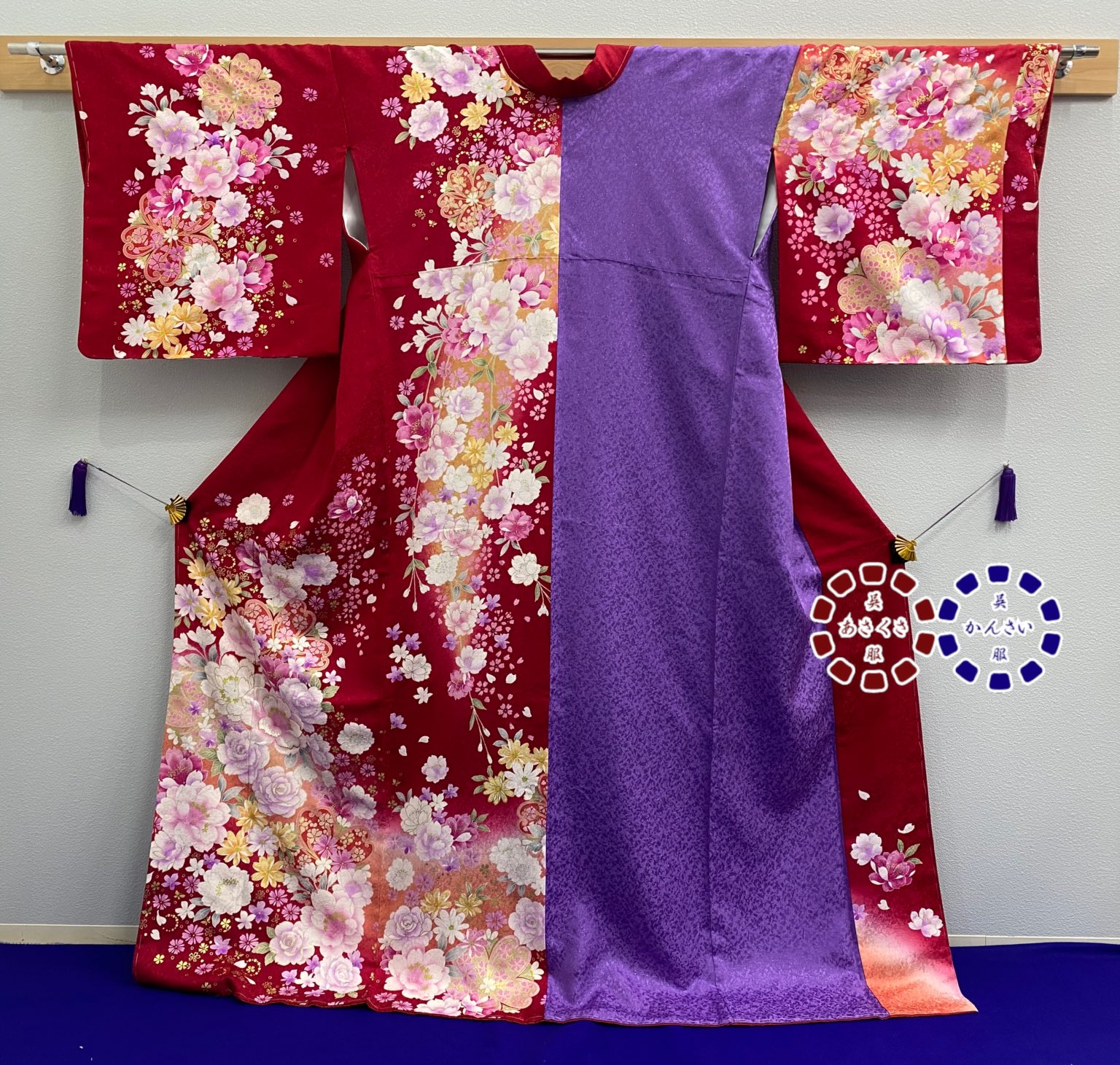 大衆演劇 女形 着流し振袖 大衆演劇 裾引き2枚 女形着流し振袖