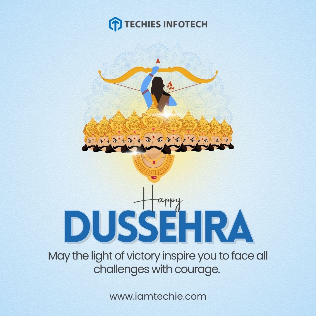 techiesinfotech's tweet image. May the spirit of Dussehra fill your life with positivity, strength, and success. 🏹✨ Let's celebrate the victory of good over evil and embrace new beginnings with hope and joy. Happy Dussehra!
#DussehraCelebration #GoodOverEvil #FestiveJoy #techiesinfotech