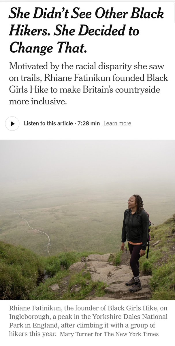 Black woman goes for a walk, gets a profile in the New York Times. These people are beyond parody.