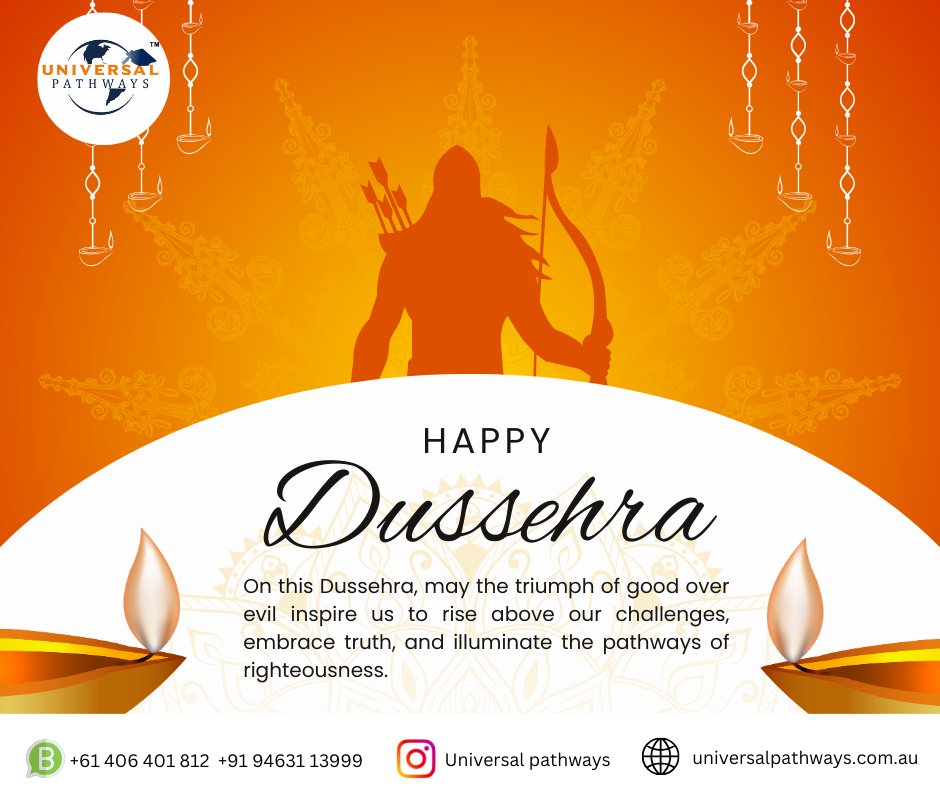 UPathways's tweet photo. Celebrating Dussehra: Triumph of Good Over Evil 🌟 | #Dussehra2024 a festival that symbolizes the victory of good over evil. Let this day inspire us to rise above challenges, embrace truth, and illuminate the pathways of righteousness. https://t.co/K95ma0A7Ut