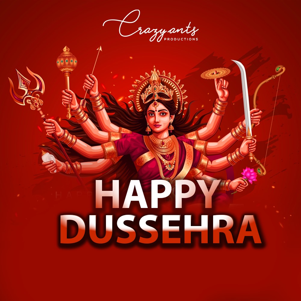 #HappyDussehra 
Wishing you a Dussehra full of joy, prosperity, and success. May good always triumph over evil in your life.
#crazyantsproductions #Pekamedalu