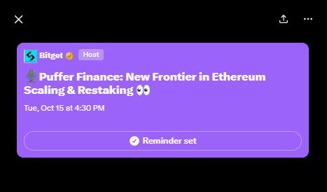 slashhh3's tweet photo. @bitgetglobal @puffer_finance Deeply appreciative! I was part of that event. @ttttotti1 @Frz_prds @yonggalfack https://t.co/pv8bSbH48q