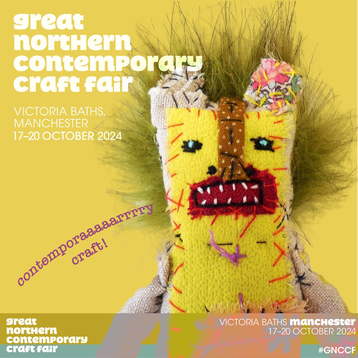 Fancy lion says: This time next week we’ll be on Day 2 of @great_northern_events GNCCF Manchester!
Get your tickets at: greatnorthernevents.co.uk
17-20 Oct
Venue: Victoria Baths, Manchester M13 0FE
#GNCCF  #GNCCF24 #Manchester #CraftSaysSomething #textileart #ccmakers #Caturday