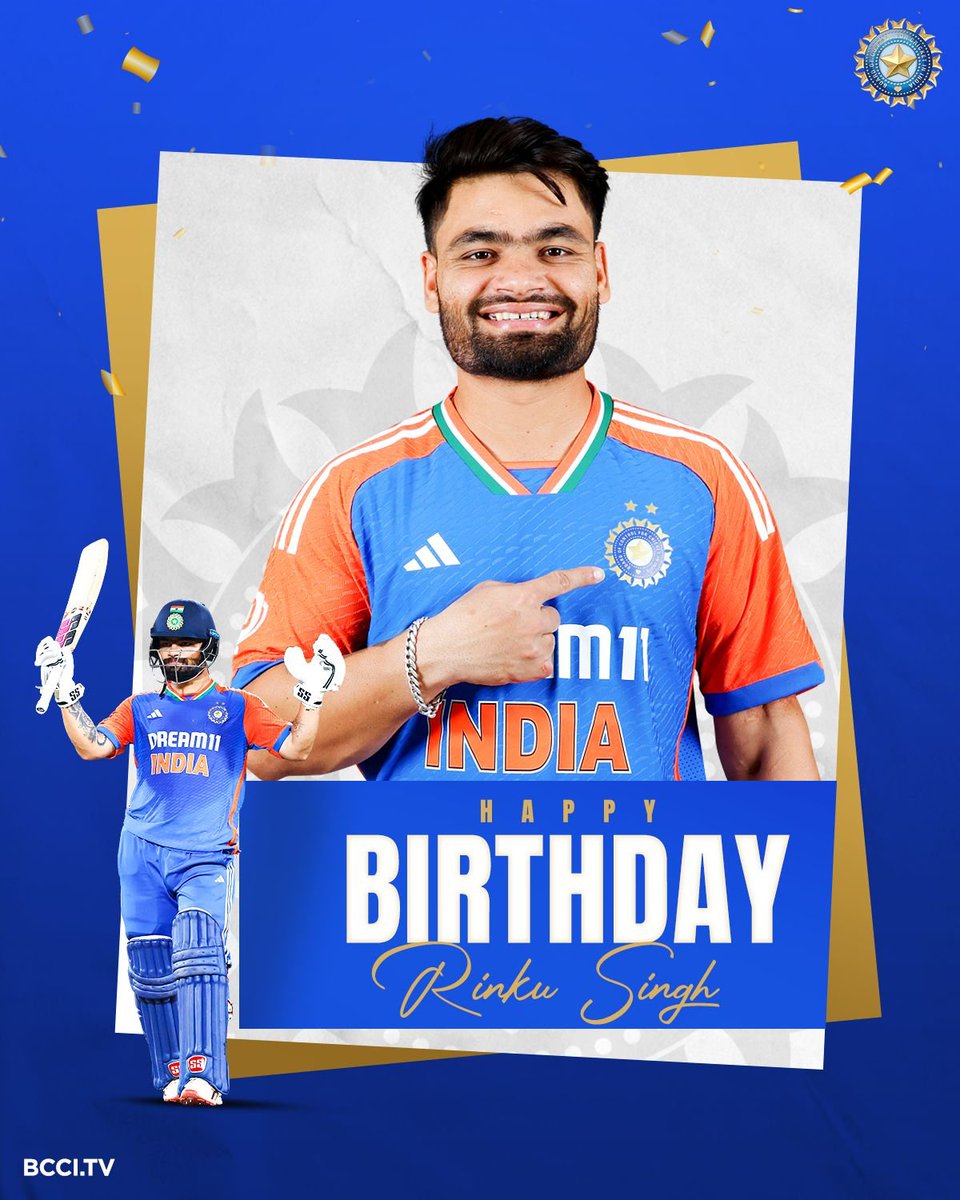 BCCI (@bcci) on Twitter photo Here's wishing #TeamIndia batter Rinku Singh a very Happy Birthday ๐๐
<a href="/rinkusingh235/">Rinku Singh</a> Here's wishing #TeamIndia batter Rinku Singh a very Happy Birthday ๐๐
<a href="/rinkusingh235/">Rinku Singh</a>
