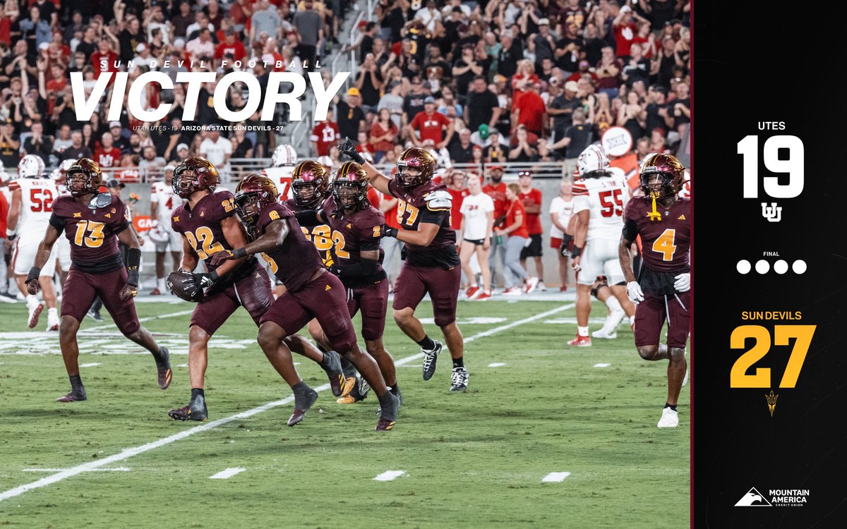 HOW ABOUT THEM SUN DEVILS 😈 

DOWN GOES NO.16 UTAH