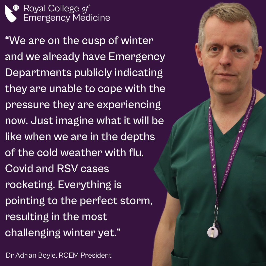 #ICYMI: Winter looms with many EDs already experiencing unsustainable pressure. We urge NHSE to focus on reducing the longest, most dangerous A&amp;E waits.

There were 2,214,217 attendances in EDs in England. The highest September attendance recorded.

Read: tinyurl.com/rcemNews1110