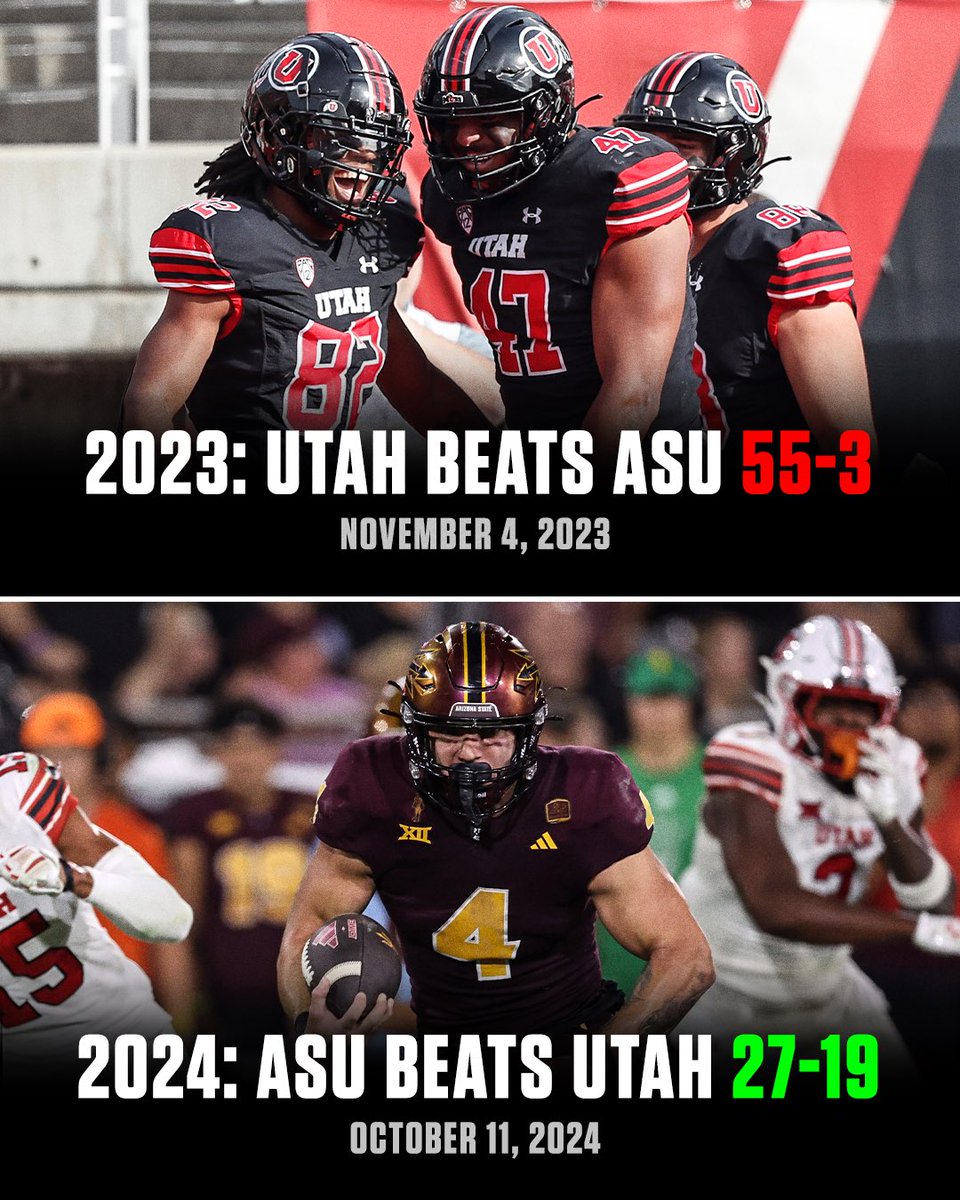 ARIZONA STATE GETS ITS REVENGE ON NO. 16 UTAH 🔥

CAM SKATTEBO WITH TWO HUGE TOUCHDOWNS IN THE WIN 💨
