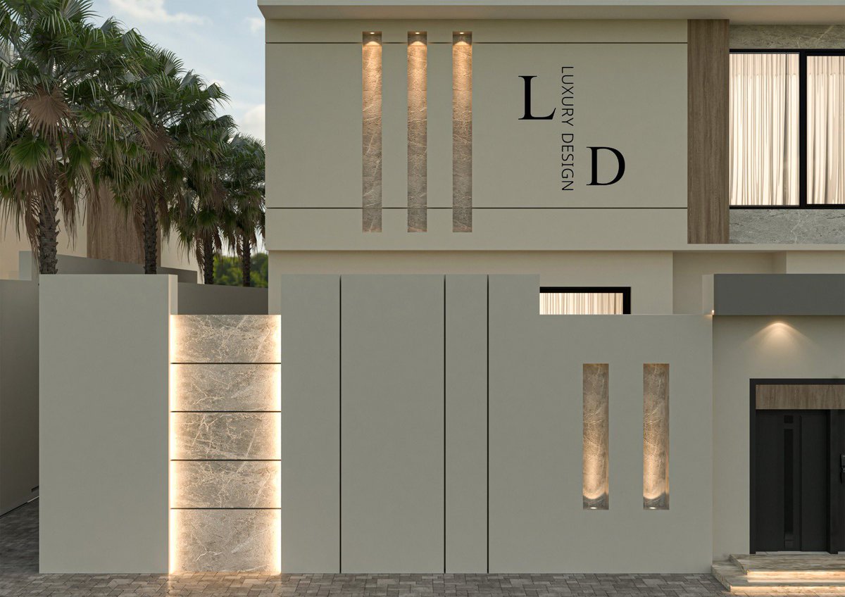 حينما يجتمع  التصميم مع الذوق الرفيع ترتسم لوحة فنيه بسيطه في غاية الجمال .
تصميم واجهه مودرن