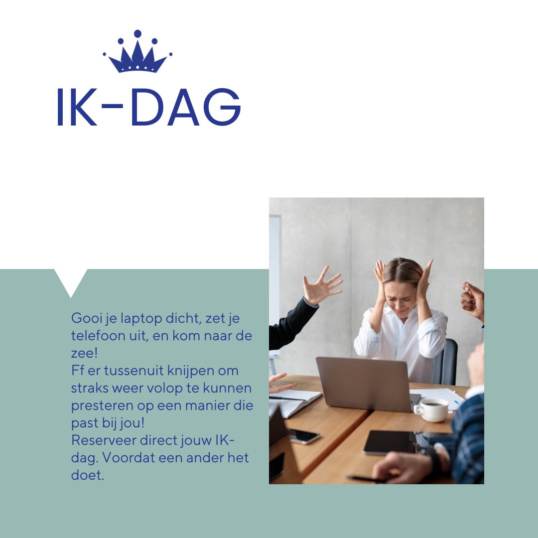 𝕀𝕜-𝕕𝕒𝕘 👑

Nu is het genoeg!
Neem de regie weer terug over je leven.

Hoe?
Kom naar de zee en we gaan samen schatgraven. Waar zit jouw goud? 

#ikdag #mentalegezondheid #regie #zelfontwikkeling
