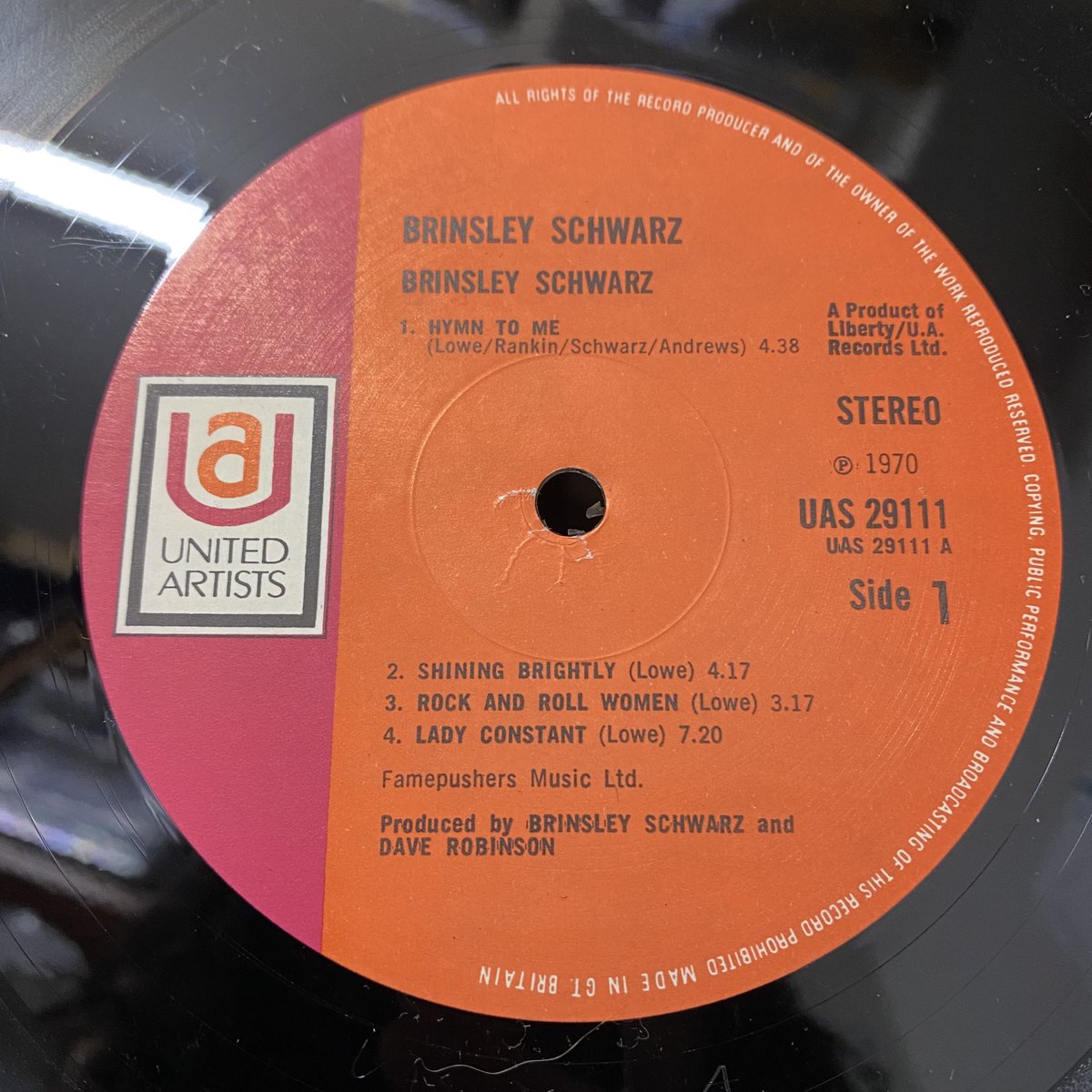 贋作レコード】 Brinsley Schwarz - s.t. (UK / United Artists / UAS