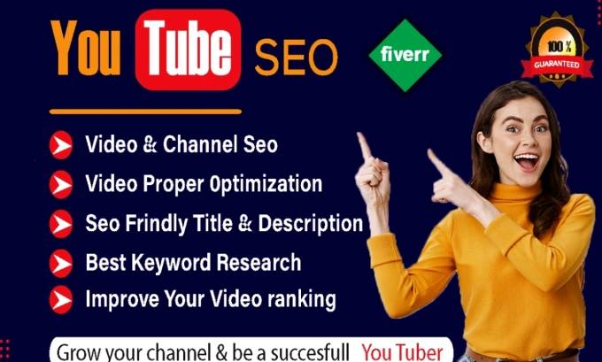I will do best youtube video SEO expert and channel growth manager
#YouTubeSEO #VideoOptimization #KeywordsResearch #ContentStrategy #ChannelGrowth #AudienceEngagement #SEOtips #VideoRanking #YouTubeAlgorithm #DigitalMarketing