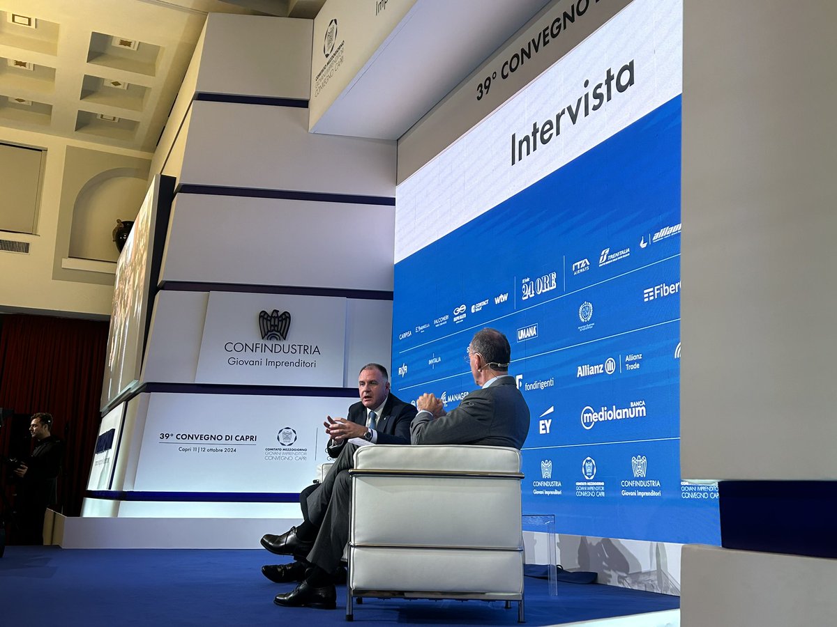 GIConfindustria's tweet photo. Italia ed Europa devono costruire un piano industriale a lungo termine, ne vale la nostra competitività.
Oggi l’Italia paga un prezzo dell’energia tale che rischia di mettere le imprese fuori mercato. Serve l’indipendenza energetica - @Orsini_Emanuele @Confindustria #Capri2024 https://t.co/n4IUGthFdE