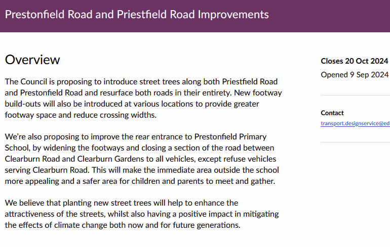 SpokesLothian's tweet image. Prestonfield/Priestfield Roads

🙋‍♀️Consultn ends 20 Oct
🙋‍♀️Pls respond now if you live in/ use the area
HERE--&amp;gt;consultationhub.edinburgh.gov.uk/sfc/prestonfie…

👍Delighted to see street🌳🌳#modalfilter &amp;amp; junction narrowings
🤔More ideas: see Q7 in Spokes response--&amp;gt;spokes.org.uk/wp-content/upl…

@PrestonfieldPS