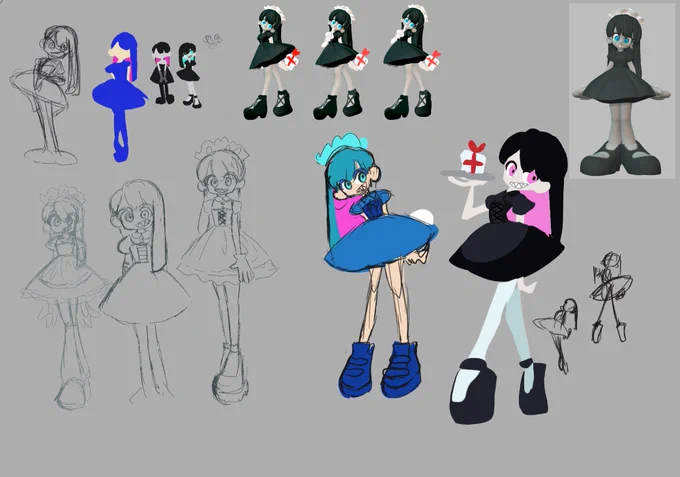以前作ってみたギザ歯メイドちゃん(めちゃくちゃ前に作ったキャラのリファインだったりする) 形状的に初回にしては量産が難しそうと思って今回は断念しちゃったけどまた作りたいな～～