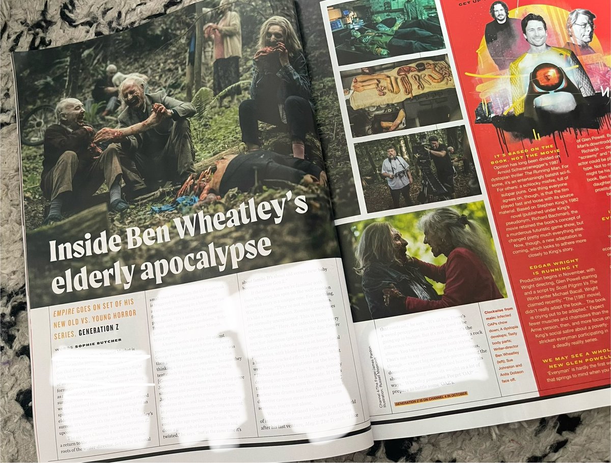 In the current issue of <a href="/empiremagazine/">Empire</a>, you can read my on-set report from Ben Wheatley’s new freaky, funny, and fantastically gory-looking zombie series Generation Z. On sale for a couple more weeks, and the show comes to Channel 4 soon! 🩸