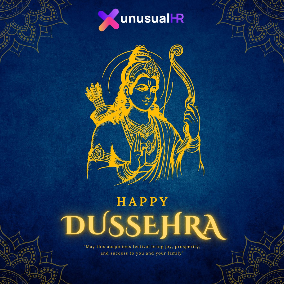 unusualHR's tweet photo. Just like Rama, HR professionals face challenges with courage.

Happy Dussehra! Let's celebrate their dedication and expertise.

#HRHeroes #Dussehra #UnusualHR https://t.co/90FpkZv5eb