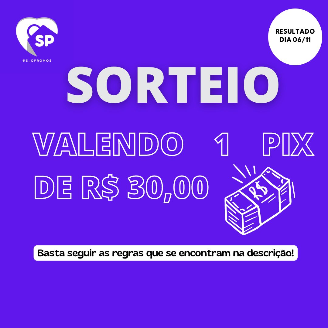 clubedeoferta_s's tweet photo. ✨SORTEIO EM COMEMORAÇÃO DA VOLTA DO X✨

🎖️ Prêmio: 1 pix de R$ 30,00

➡️Regras
• Seguir @s_opromos
• Dar RT nesse tweet e no fixado
• Marcar 1 amigo neste tweet
• Entrar no canal de promos no whatsapp: link no comentário

🗣️APENAS 01 GANHADOR

🗓️ Resultado: 06/11/24 https://t.co/6gIvWnKkCV