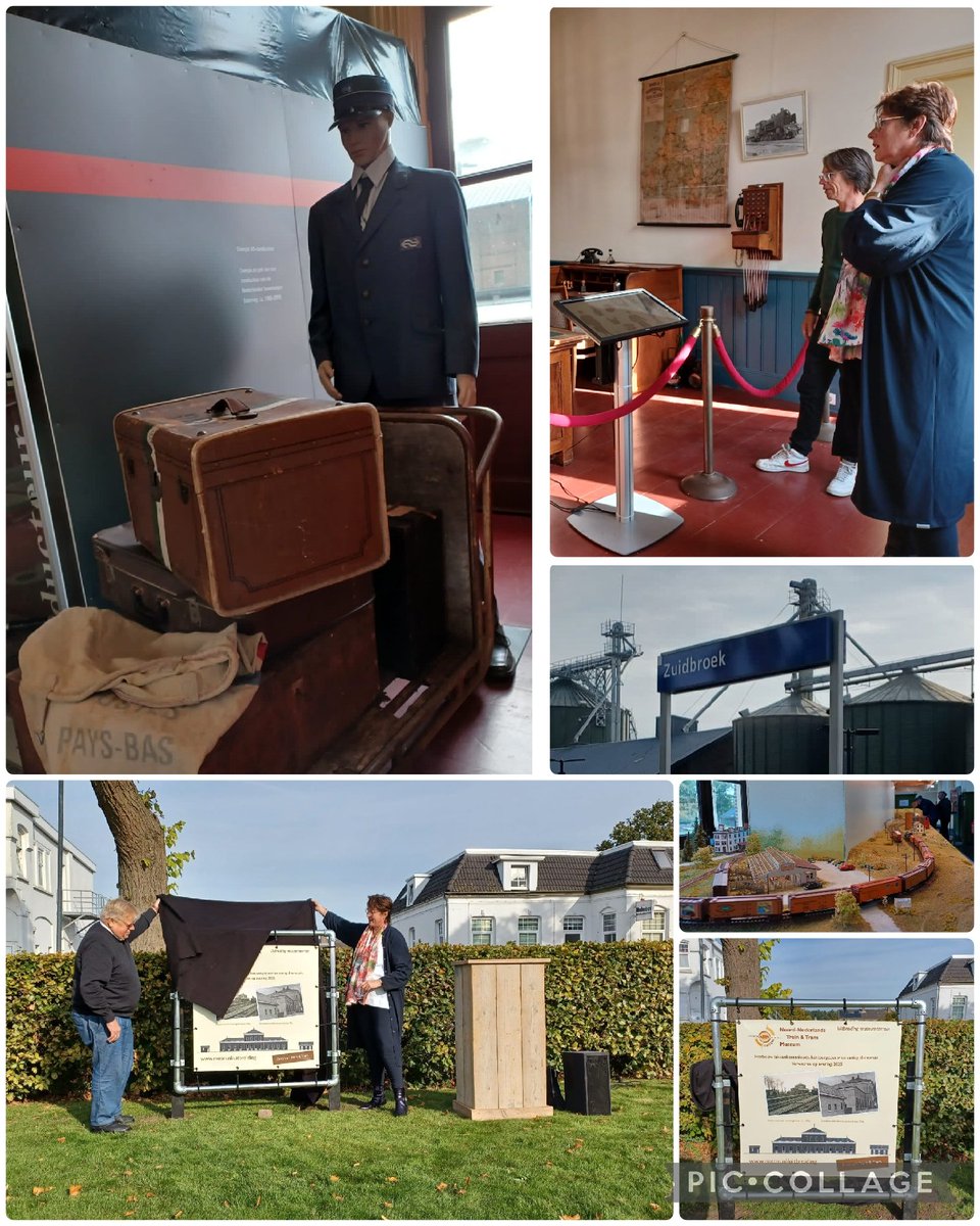 Feest in Zuidbroek 10 jarig jubileum van het <a href="/nnttm/">Noord-Nederlands Tram & Trein Museum</a>  met presentatie van uitbreidingsplannen door het onthullen van een bouwbord door  Weth. van der Burg samen met voorzitter Hofstra   #middengroningen #zuidbroek #treinen #nnttm