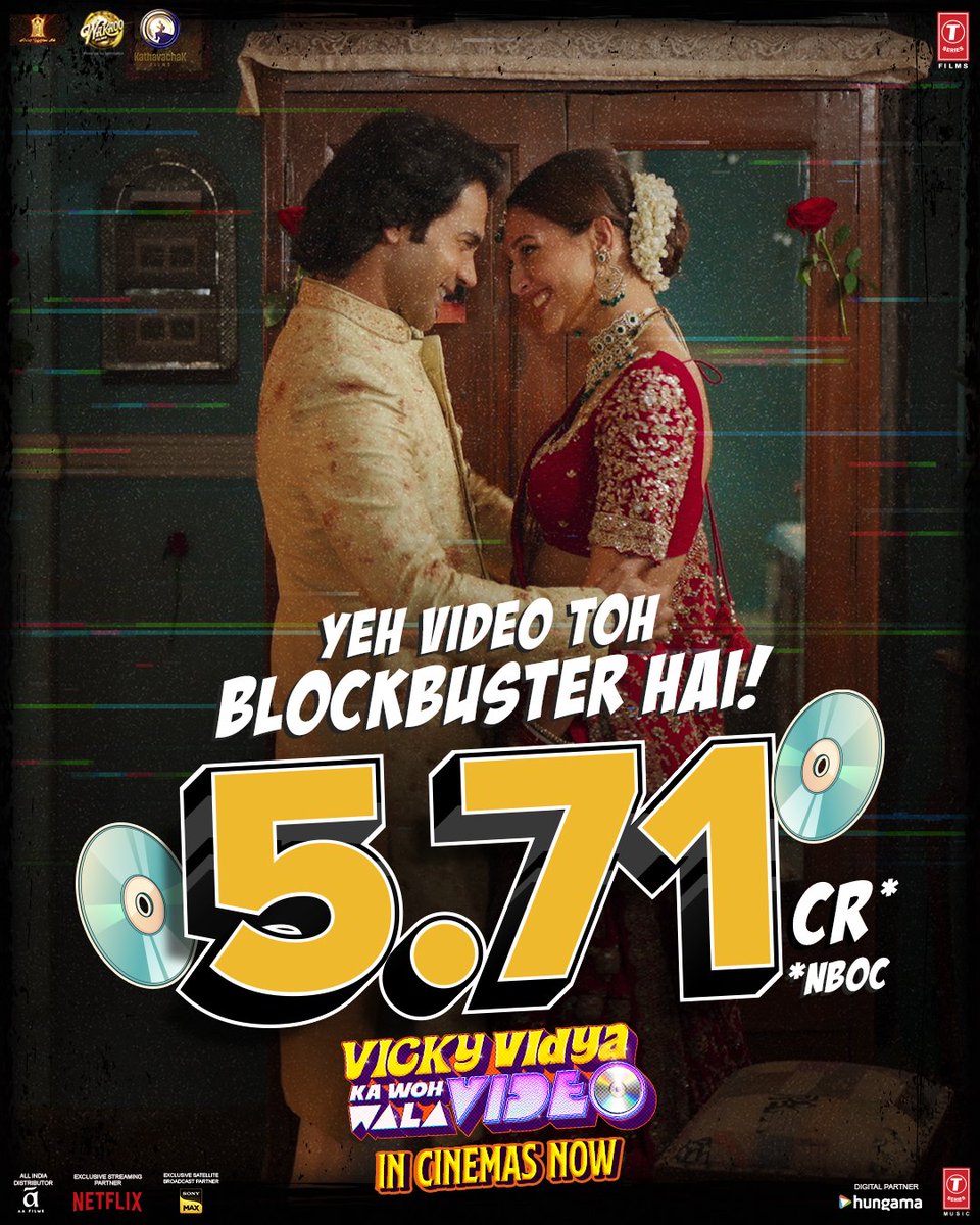 T-Series (@tseries) on Twitter photo Dussehra ke din parivaar sang dekho yeh paarivarik film!
Book your tickets!
🔗 - linktr.ee/BookTicketsVVK…
#VickyVidyaKaWohWalaVideo in cinemas now.
<a href="/RajkummarRao/">Rajkummar Rao</a> <a href="/tripti_dimri23/">Triptii Dimri</a> <a href="/writerraj/">Raaj Shaandilyaa (भारतीय हिन्दू)</a> #BhushanKumar #KrishanKumar #ShobhaKapoor <a href="/EktaaRKapoor/">Ektaa R Kapoor</a> <a href="/VipulDShahOpti/">Vipul D Shah</a> <a href="/ashwinvarde/">Ashwin Varde</a> Dussehra ke din parivaar sang dekho yeh paarivarik film!
Book your tickets!
🔗 - linktr.ee/BookTicketsVVK…
#VickyVidyaKaWohWalaVideo in cinemas now.
<a href="/RajkummarRao/">Rajkummar Rao</a> <a href="/tripti_dimri23/">Triptii Dimri</a> <a href="/writerraj/">Raaj Shaandilyaa (भारतीय हिन्दू)</a> #BhushanKumar #KrishanKumar #ShobhaKapoor <a href="/EktaaRKapoor/">Ektaa R Kapoor</a> <a href="/VipulDShahOpti/">Vipul D Shah</a> <a href="/ashwinvarde/">Ashwin Varde</a>