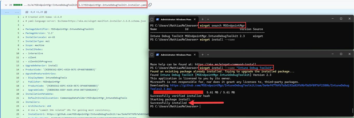 I am happy to announce that #IntuneDebugToolkit is now part of Winget. This makes debugging so easy in OOBE and much more!

#MSIntune #Windows #MSEndpointMgr