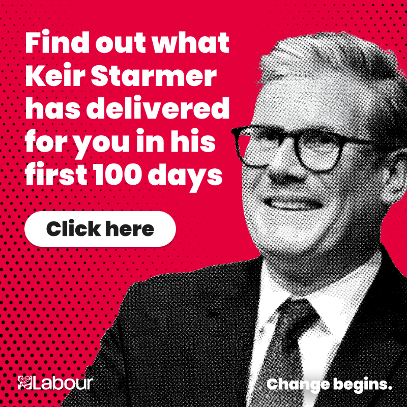 UKLabour's tweet photo. Today marks 100 days of @Keir_Starmer’s Labour Government.

Find out what we’ve delivered so far 👇