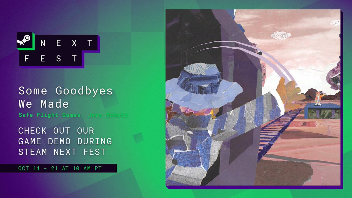 Some Goodbyes We Made demo will be part of Steam Next Fest in October! Play it during the event before we take it down!

Also, huge thanks for all the feedback on the demo. Seeing the discussions and goodbye stories sparked by this game has been wonderful!

#SteamNextFest