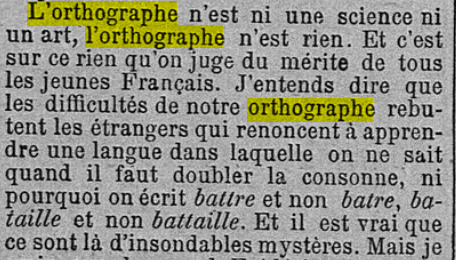En ce jour de centenaire de la mort d'Anatole France, Académicien, quelques citations pour illustrer sa conception très critique de l'orthographe. Attention, ça  décoiffe💈🪮
Source : journal L'écho de Paris, 17 mai 1898