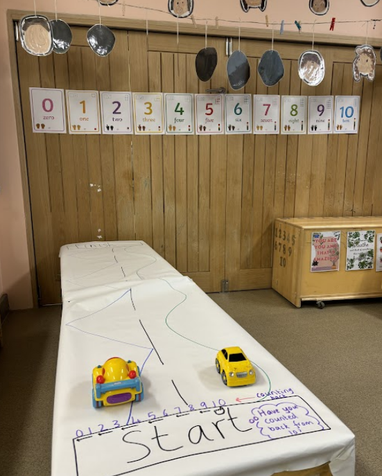 This week, Reception have been learning to count down from 10. During maths lessons and free flow, they have been taking part in activities that require a countdown. They have had lots of fun with rocket launches, racing tracks, firework/confetti displays &amp; volcanic eruptions!
